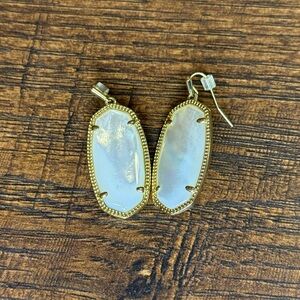 Kendra Scott Gold and White Dangle Earrings
